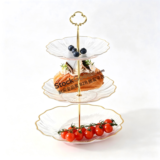 3‑Tier Petal Dessert Stand, 3 Colors Available
